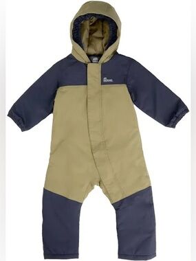 Berne Hooded Baby Snowsuit - Olive & Navy